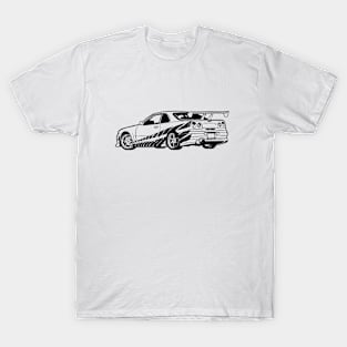 R34 GTR Skyline Turbo JDM Tuning Car 90s Retro T-Shirt